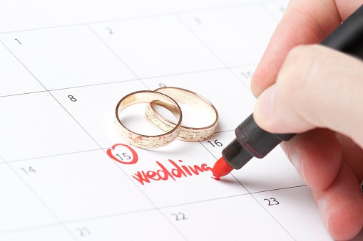 A Person Marking Off Their Wedding Date in the Calendar