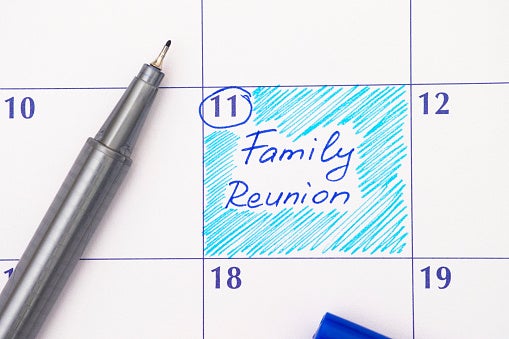 Reminder for Family Reunion in Calendar.