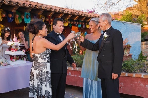 Couples Toasting at Quinceañera Party.